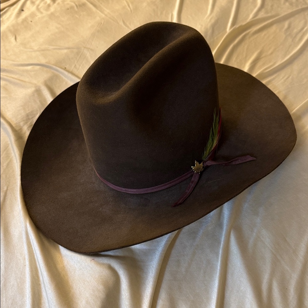 Biltmore Vintage Silver Buckle Brown 4X Western Cowboy Hat Size 7 - 56 CM